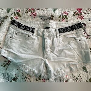 American Eagle white jean beaded shorts